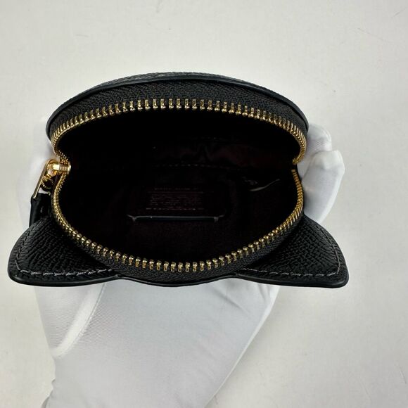 COPY - Coach Coin Purse with Halloween Cat Black Leather Wallet CW464 NWT - Picture 4 of 9